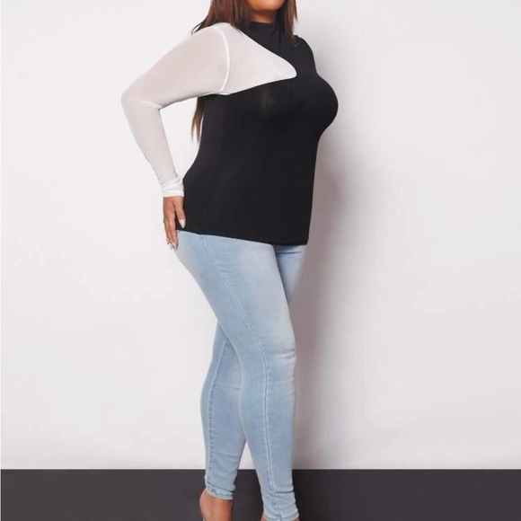 Two tone mock neck shirt - Picture 3 of 3